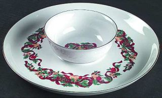 Home Accents Holiday Ribbon (2 Pc) Chip & Dip Set, Fine China Dinnerware   Pears