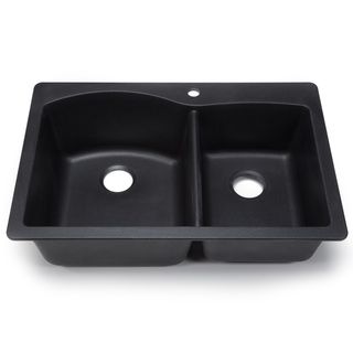 Blanco Silgranit Diamond Anthracite Dual Mount Double Bowl Kitchen Sink (AnthraciteCut out template providedStyle Dual mountSink type KitchenExterior dimensions 33 inches wide x 22 inches long x 9 inches deepInterior dimensions 29 inches wide x 18.63 