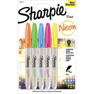 Sharpie Neon Permanent Markers 5/pkg