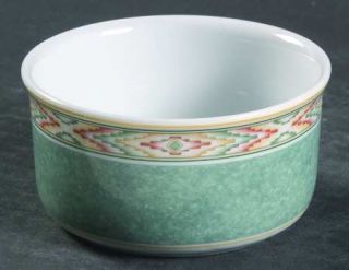 Wedgwood Aztec Ramekin, Fine China Dinnerware   Home Collection,Green Band,Geome