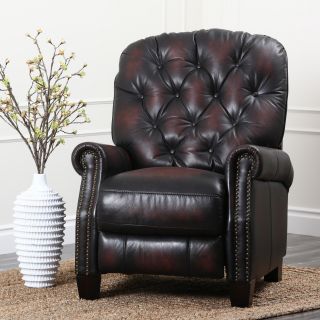 Abbyson Camden Hand Rubbed Leather Pushback Recliner