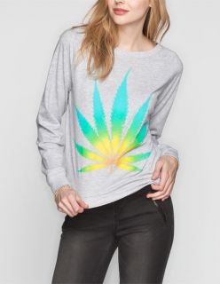 Rainbow Leaf Womens Sweatshirt Heather Grey In Sizes Small, Large, Me