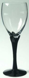 Fostoria Lotus Ebony (Stem #6144) Water Goblet   Stem #6144, Black   Base