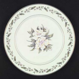 Royal Jackson Gardenia Dinner Plate, Fine China Dinnerware   Gold Trim, Rim Shap