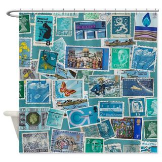  Postage Bleu Shower Curtain  Use code FREECART at Checkout