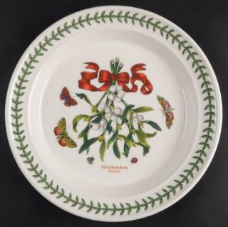 Portmeirion Botanic Garden Mistletoe Dinner Plate, Fine China Dinnerware   Red R