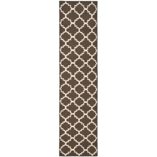 Safavieh Hand woven Moroccan Dhurrie Brown/ Ivory Wool Rug (26 X 10)