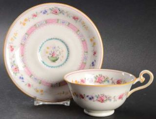 Royal Doulton Urn (Smooth) Footed Cup & Saucer Set, Fine China Dinnerware   Flor