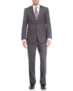 Wool Twill Modern Fit Suit, Charcoal