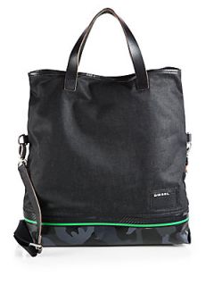 Diesel Printed Bottom Tote   Black