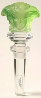 Rosenthal Medusa Lumiere Green Wine Stopper   Versace, Green Bowl, Frosted Head