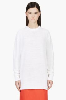 Acne Studios White Oversize Knit Sade Sweater