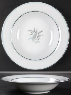 Noritake Shirley Rim Soup Bowl, Fine China Dinnerware   Turquoise/Platinum/Gray
