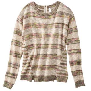 Xhilaration Juniors Marl Stripe Sweater   Natural/Neon S(3 5)