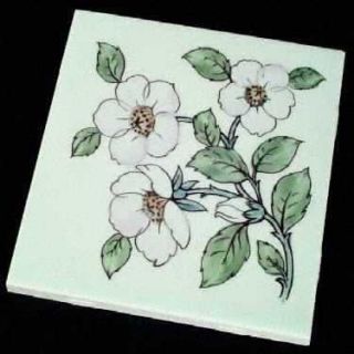 Franciscan Twilight Rose Tea Tile, Fine China Dinnerware   Green W/ Pink Flowers