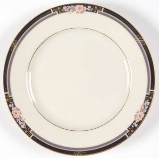 Mikasa Florisse Black Bread & Butter Plate, Fine China Dinnerware   Floral On Bl