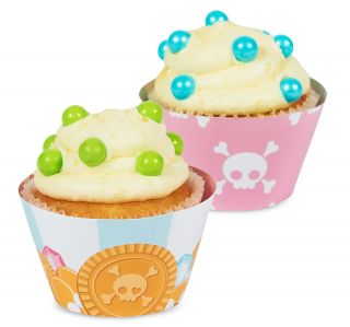 Pretty Pirates Party Reversible Cupcake Wrappers