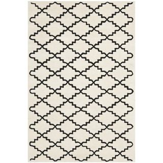 Handmade Moroccan Ivory Wool Rug With Cotton Canvas Backing (4 X 6)