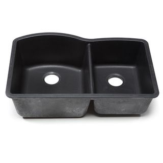 Blanco Silgranit Diamond Anthracite 1 3/4 Undermount Double Bowl Kitchen Sink (AnthraciteCut out template providedStyle UndermountSink type KitchenExterior dimensions 32 inches wide x 21 inches long x 9 inches deepInterior dimensions 29 inches wide x 
