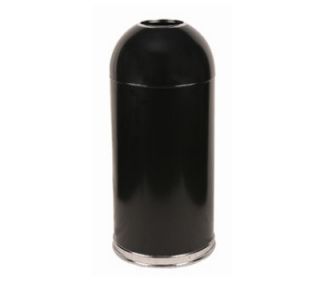 Witt Industries 15 Gallon Standard Indoor Trash Can w/ Dome Top Lid, Black Finish