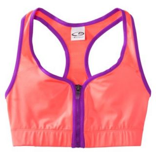 C9 by Champion Womens Zip Compression Bra With Mesh   Sunset XS