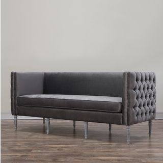 Bryn Grey Velvet Sofa