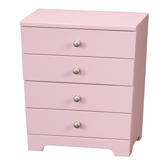 Pink 7 inch Wooden 4 drawer Jewelry Box