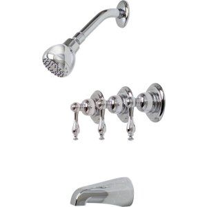 Premier Faucets 119279 Wellington 3 Handle Tub & Shower Faucet