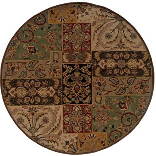 Hand tufted Wool Multi color Panel Rug (76 Round)