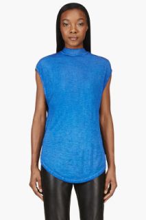 Silent By Damir Doma Blue Layered Cut_out Talya Top