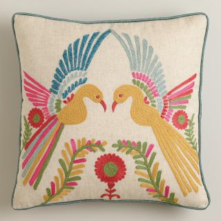 Phoenix Embroidered Throw Pillow   World Market