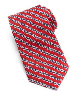 Chain Link Silk Tie, Red