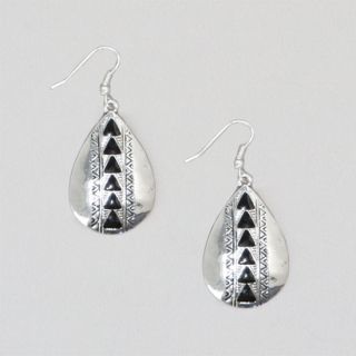 Tribal Epoxy Teardrop Earrings Silver One Size For Women 235369140