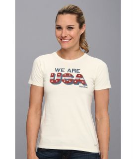 Life is good We Are USA Crusher Tee Womens T Shirt (White)