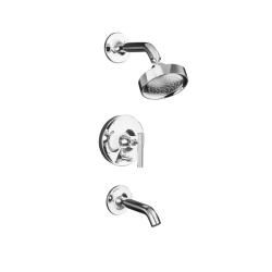 Kohler K t14420 4 cp Polished Chrome Purist Rite temp Pressure balancing Bath And Shower Faucet Trim With Push button Diverter A