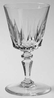 Val St Lambert Balmoral Wine Glass   Vertical Cuts On Bowl, Multi Sided Stem
