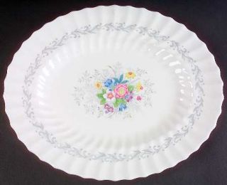 Royal Doulton Windermere 15 Oval Serving Platter, Fine China Dinnerware   Gray