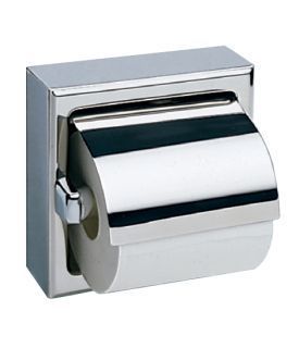 Bobrick B6699 Surface Mounted SingleRoll Toilet Tissue Dispenser w/ Hood Polished Stainless Steel