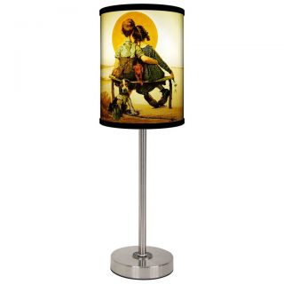 Lamp in a box Norman Rockwell Sunset Brushed Nickel Table Lamp