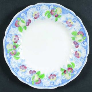 Royal Doulton Pomeroy Blue Multicolor Bread & Butter Plate, Fine China Dinnerwar
