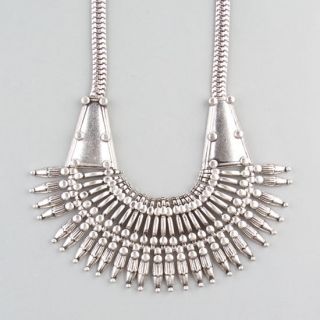 Metal Spray Statement Necklace Silver One Size For Women 236138140