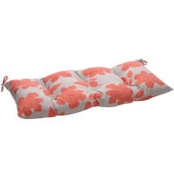 Pillow Perfect Grey/coral Floral Tufted Outdoor Loveseat Cushion (Grey/coral (orange) floralMaterials 100 percent polyesterFill 100 percent virgin polyester fiber fillClosure Sewn seamWeather resistant YesUV protection YesCare instructions Spot clea