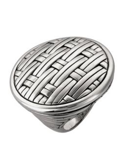 Silver Basket Weave Ring, Size 7