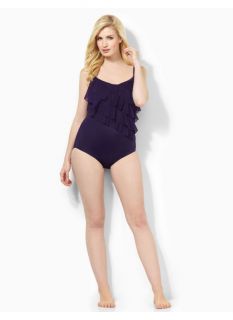 Catherines Plus Size Tiered Waves Swimsuit   Womens Size 18W, Purple