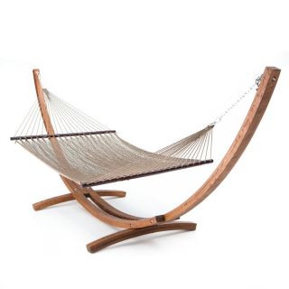 Algoma Net Co Caribbean Style Rope Hammock with Wood Arc Stand Multicolor  