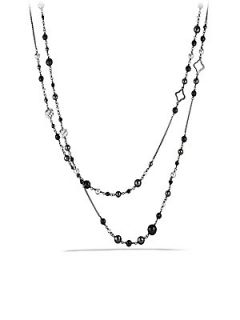 David Yurman Black Onyx, Hematite & Sterling Silver Long Station Necklace  