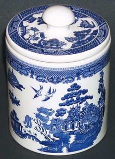Johnson Brothers Willow Blue (Made In England/Earthenwr) Medium Canister with Li