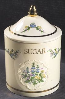 Lenox China Spice Garden (Giftware) Sugar Canister & Lid, Fine China Dinnerware