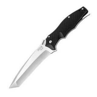 SOG Knives VL50 Vulcan Straight Edge Fixed Blade Knife w/ Leather Sheath Satin Polish