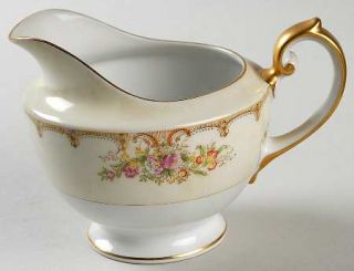 Meito Mei32 Creamer, Fine China Dinnerware   Nsp,Tan, Floral Sprays